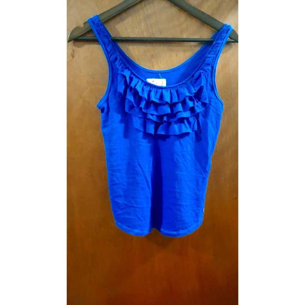 Hollister Royal Blue Ruffle Tank Top